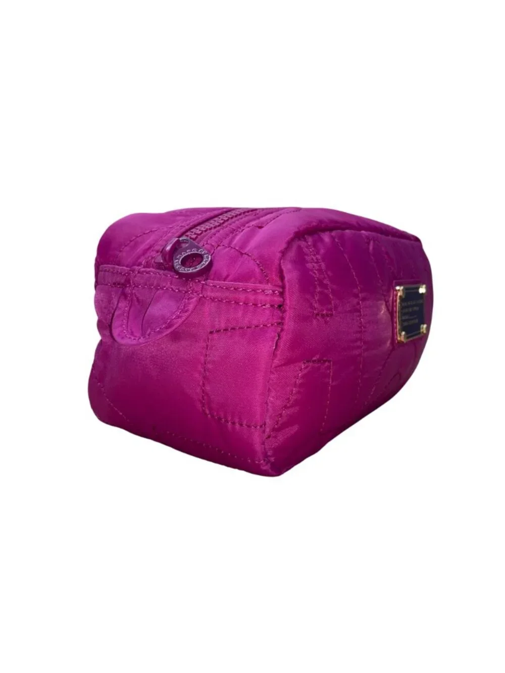Marc By Marc Jacobs Women’s Pink Nylon Quilted Logo Lining Cosmetic Bag
